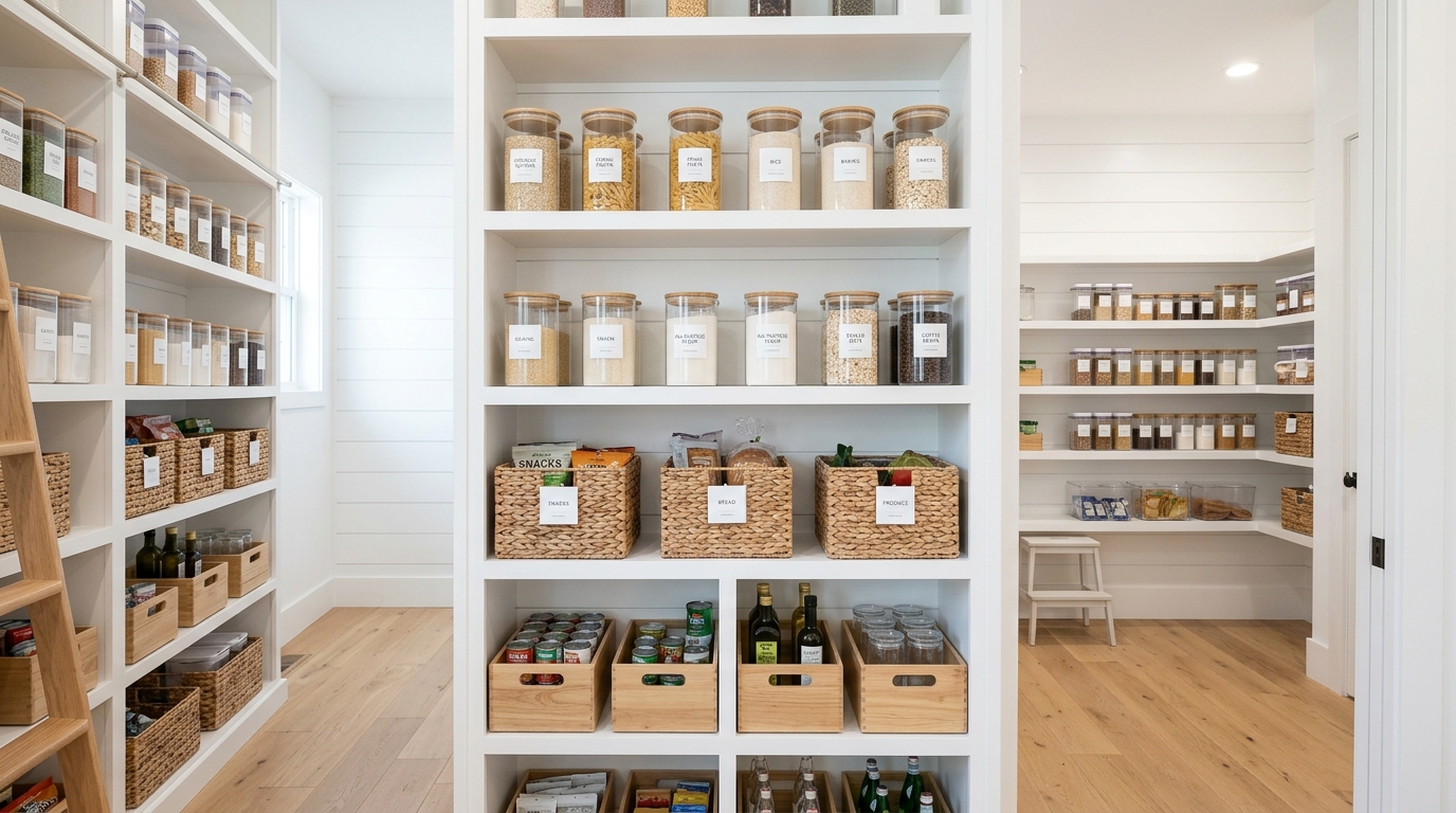Organized kitchen pantry